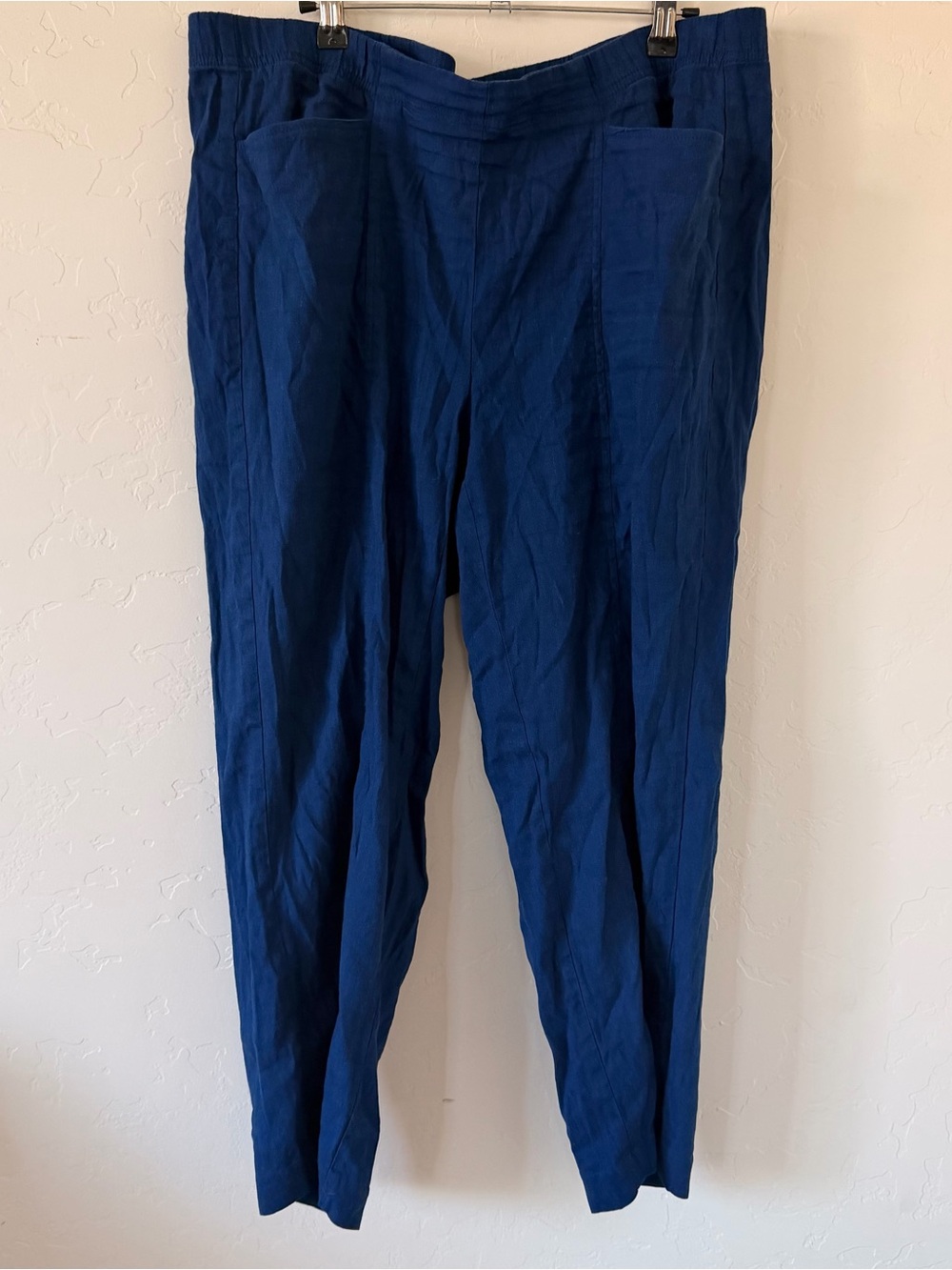 J Jill Linen Navy Blue Tapered Pants Size XL